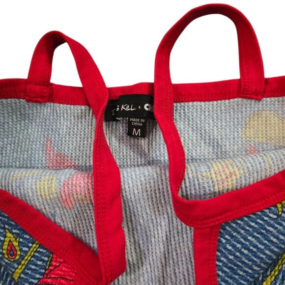 Dolls kill x chucky sleep tight pajama set SZ M Halloween PJs Tank Top Boy Short - Picture 4 of 9